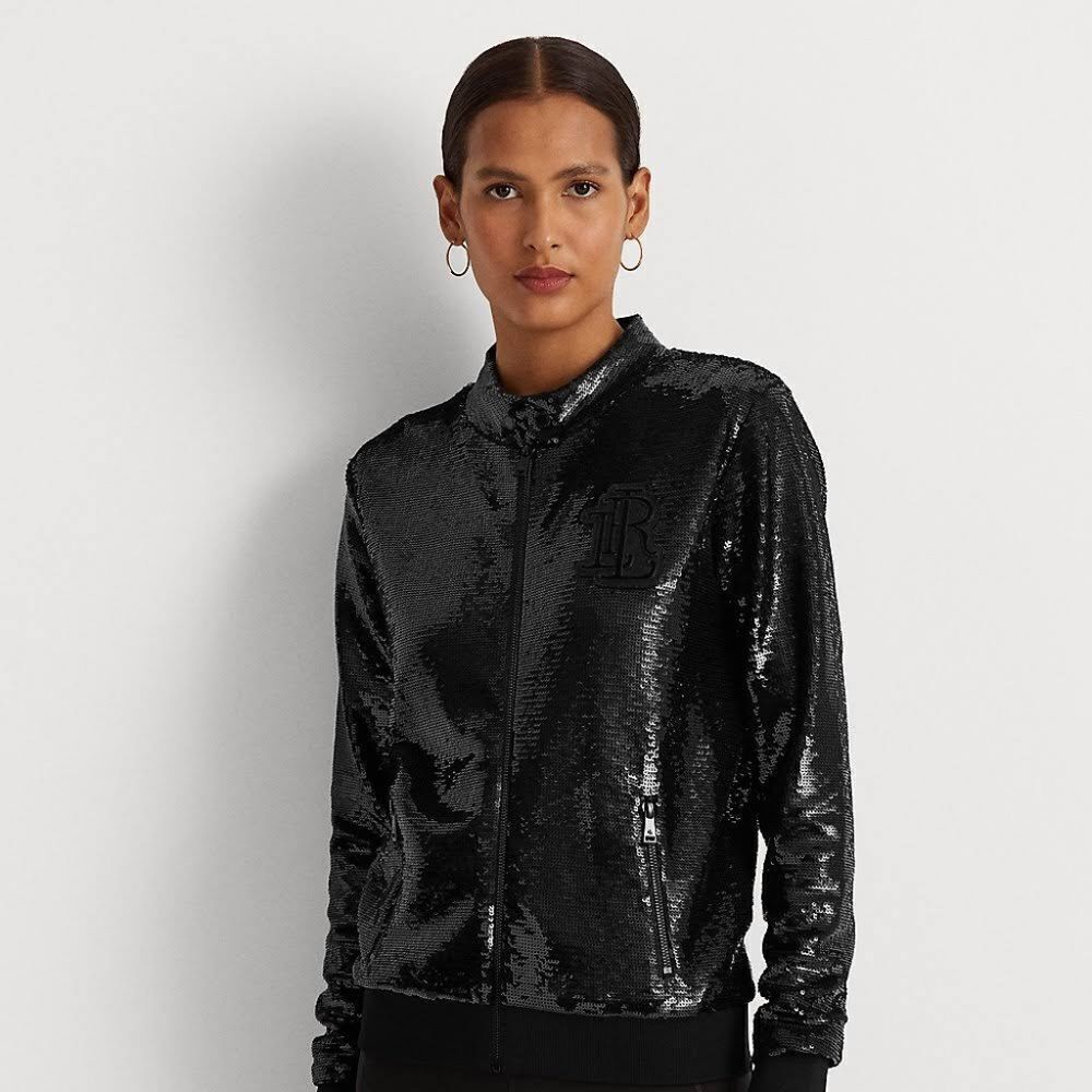 Lauren Ralph Lauren Sequined Bomber Size L